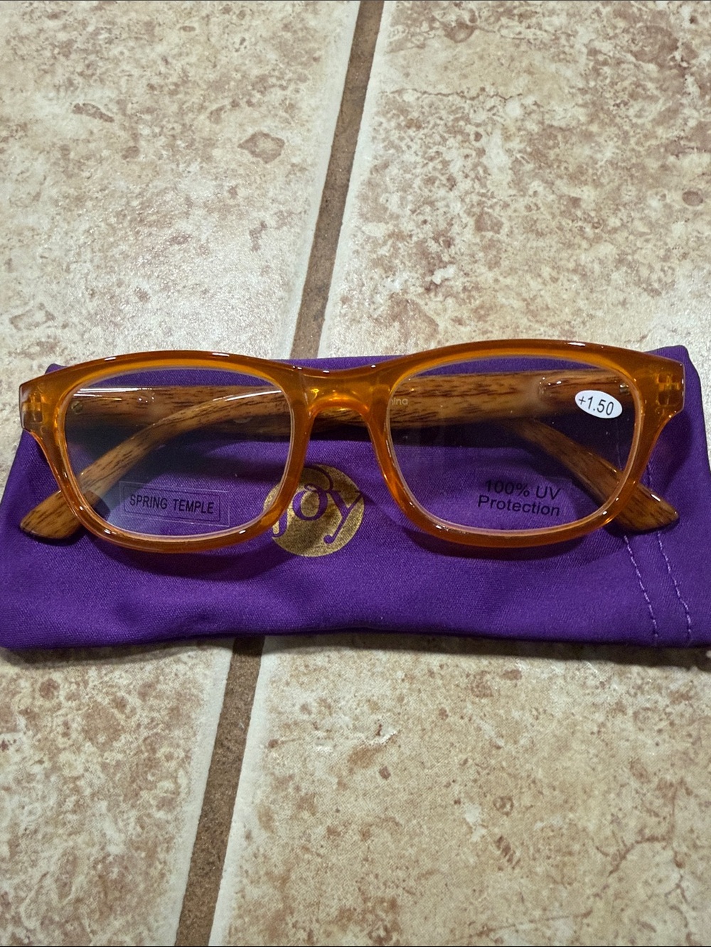 Joy Mangano Amber Brown Reading Glasses +1.50